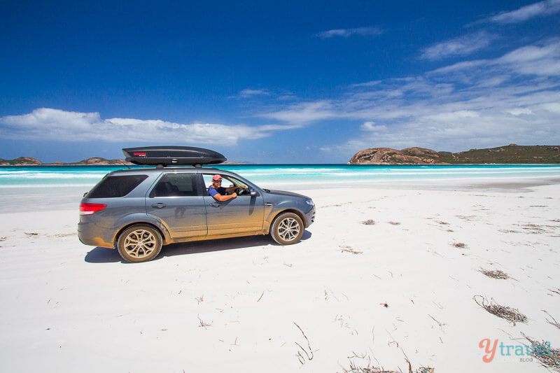 car on an Australian beach