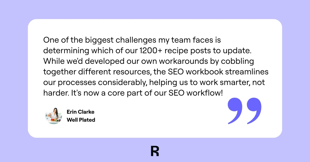 SEO Workbook testimonial quote