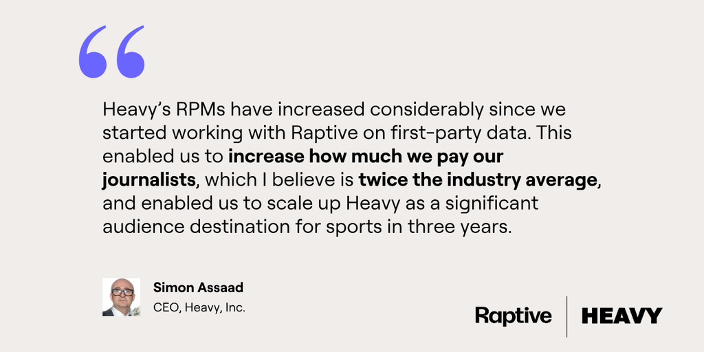 Simon Assaad says higher revenue with Raptive helped Heavy pay journalists more.